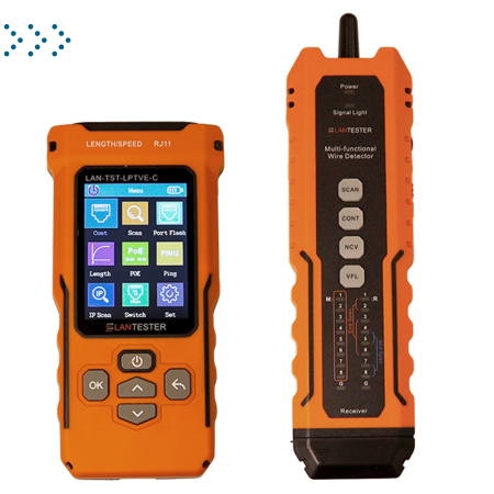 Кабельный тестер с измерением длины, трассировкой кабельных линий, проверкой Ethernet и определением POE, цветной